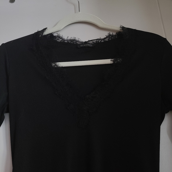 Dynamite Lace Trimmed V Neck - Picture 2 of 2